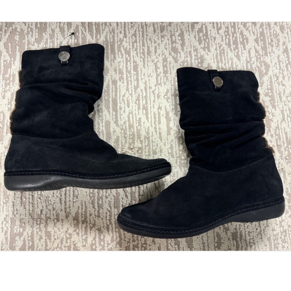 Stuart Weitzman Black Suede Winter Boots - Picture 2 of 4